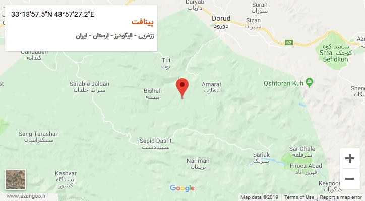 روستای پینافت بر روی نقشه