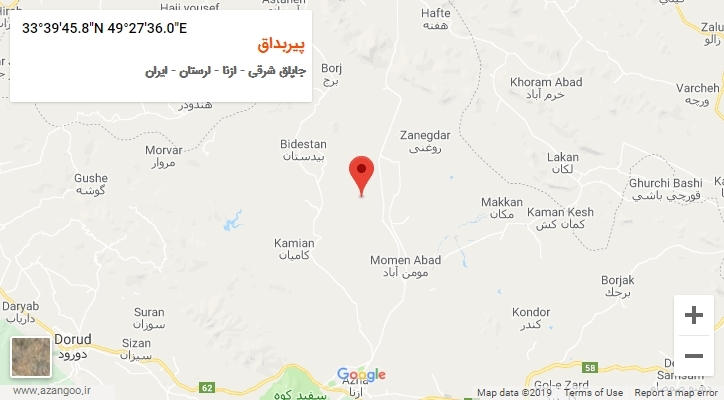 روستای پیربداق بر روی نقشه