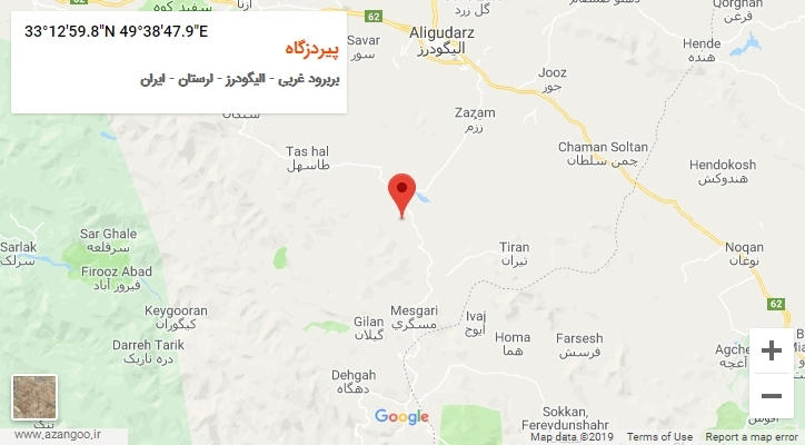 روستای پیردزگاه بر روی نقشه