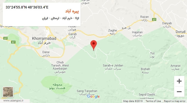 روستای پیره آباد بر روی نقشه