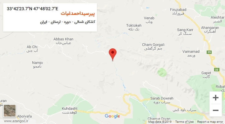 روستای پیرسیداحمدغیاث بر روی نقشه