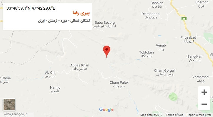روستای پیری رضا بر روی نقشه