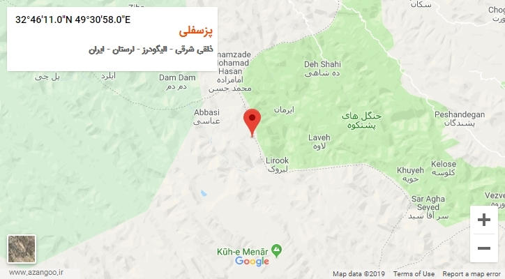 روستای پزسفلی بر روی نقشه