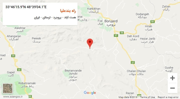 روستای راه بندعلیا بر روی نقشه