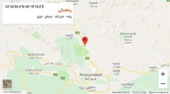 روستای رباطنمکی بر روی نقشه