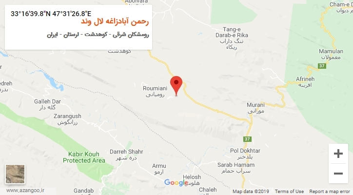 روستای رحمن آبادزاغه لال وند بر روی نقشه