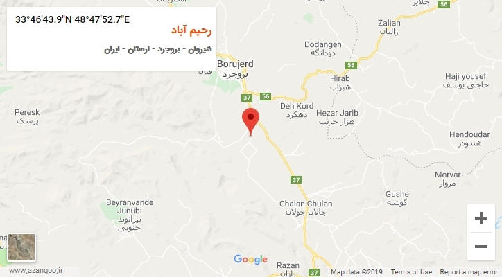 روستای رحیم آباد بر روی نقشه
