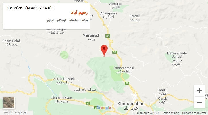 روستای رحیم آباد بر روی نقشه