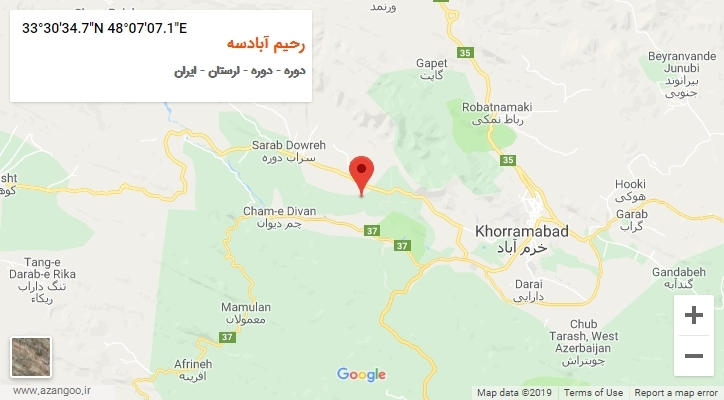 روستای رحیم آبادسه بر روی نقشه