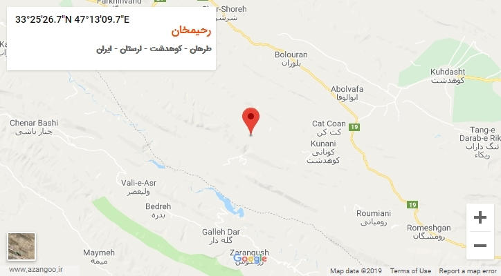 روستای رحیمخان بر روی نقشه