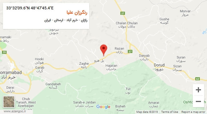 روستای رنگرزان علیا بر روی نقشه