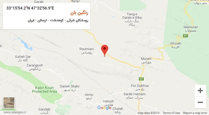 روستای رنگین بان بر روی نقشه