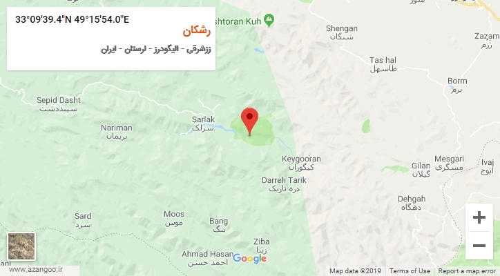 روستای رشکان بر روی نقشه