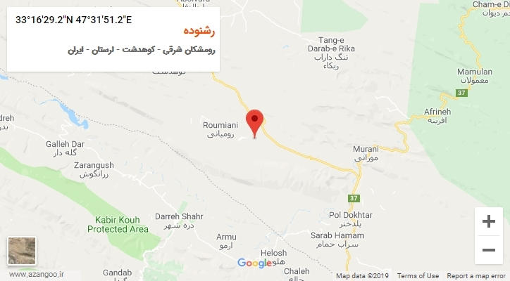 روستای رشنوده بر روی نقشه