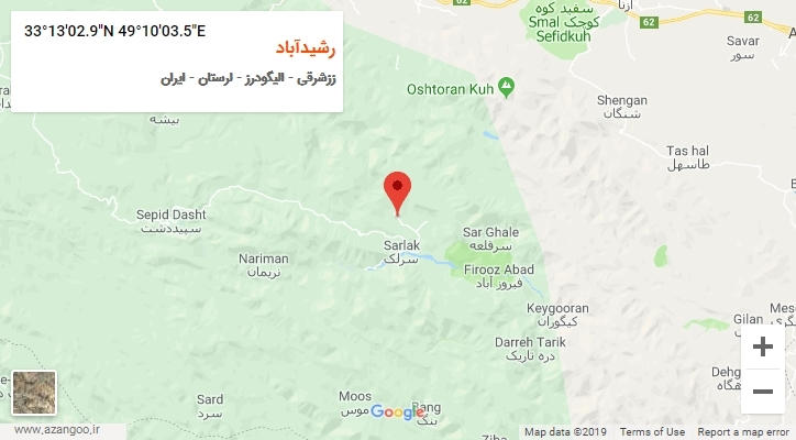 روستای رشیدآباد بر روی نقشه