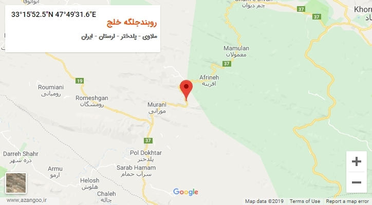 روستای روبندجلگه خلج بر روی نقشه