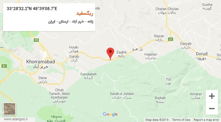 روستای ریگسفید بر روی نقشه