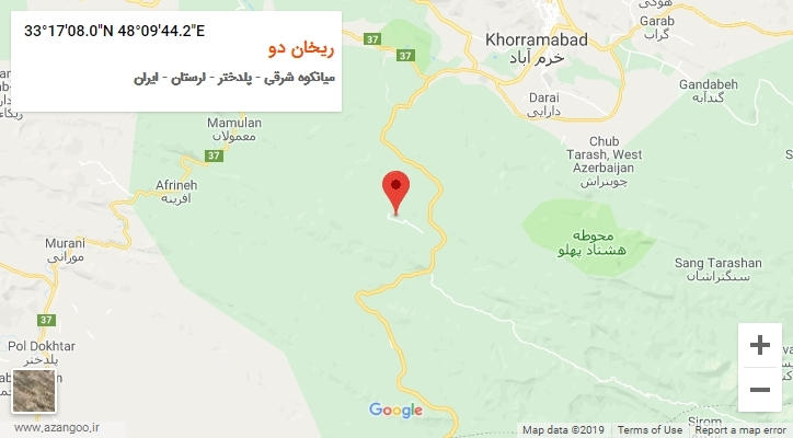 روستای ریخان دو بر روی نقشه