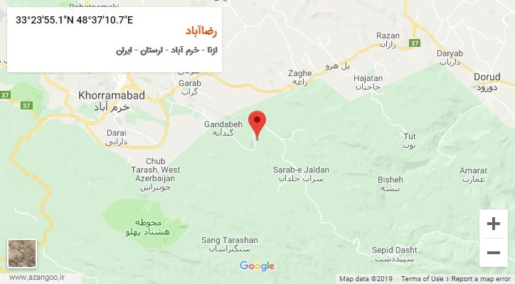 روستای رضاآباد بر روی نقشه