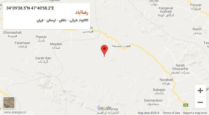 روستای رضاآباد بر روی نقشه