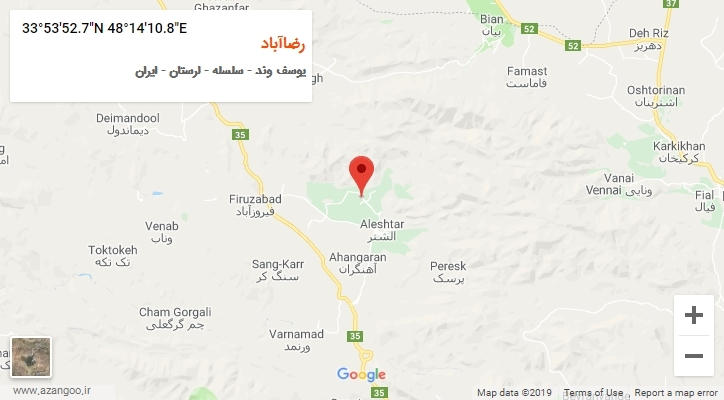 روستای رضاآباد بر روی نقشه