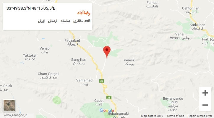 روستای رضاآباد بر روی نقشه