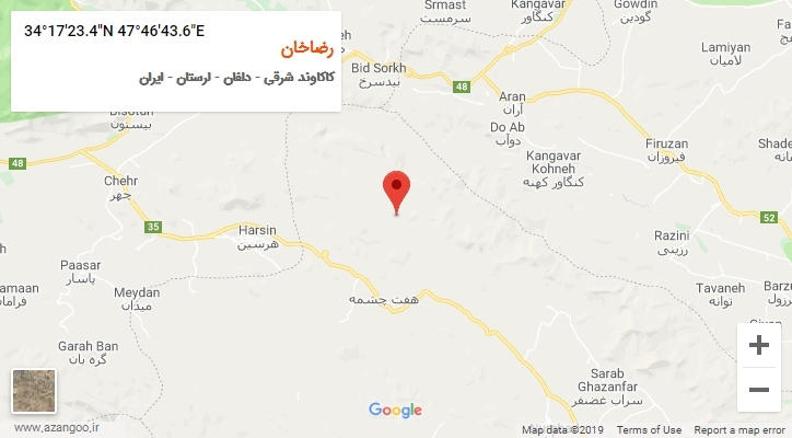 روستای رضاخان بر روی نقشه
