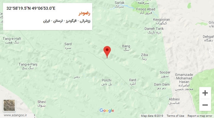 روستای رضودر بر روی نقشه