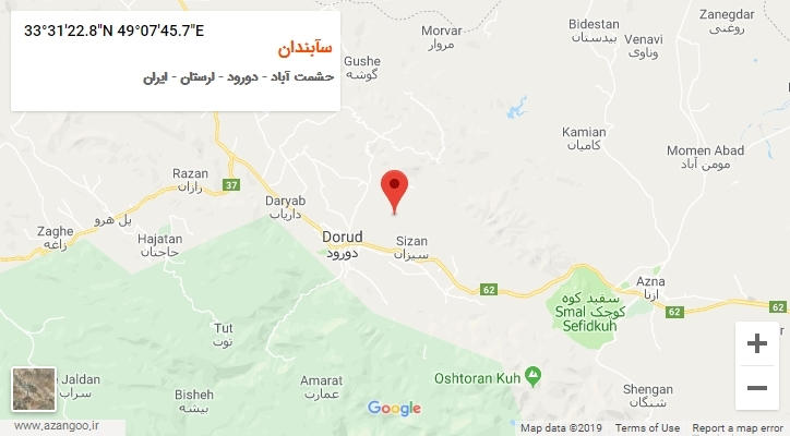 روستای سآبندان بر روی نقشه
