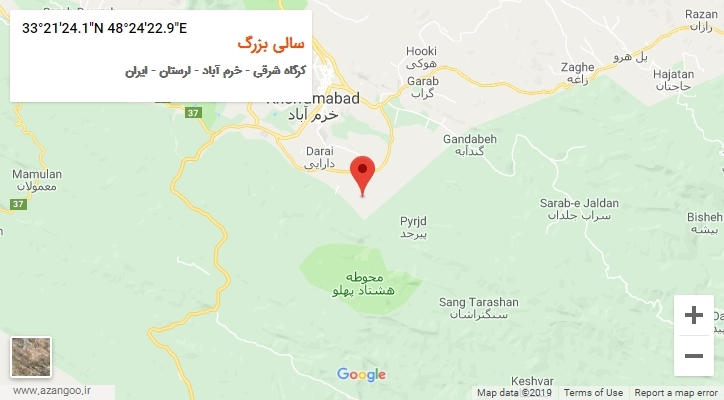 روستای سالی بزرگ بر روی نقشه
