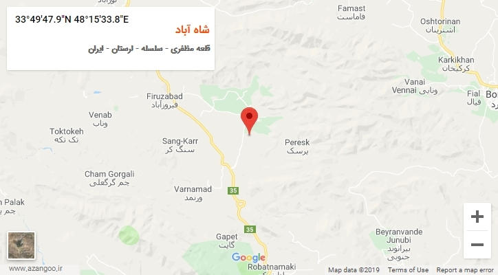 روستای شاه آباد بر روی نقشه