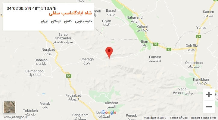 روستای شاه آبادگاماسب سفلی بر روی نقشه