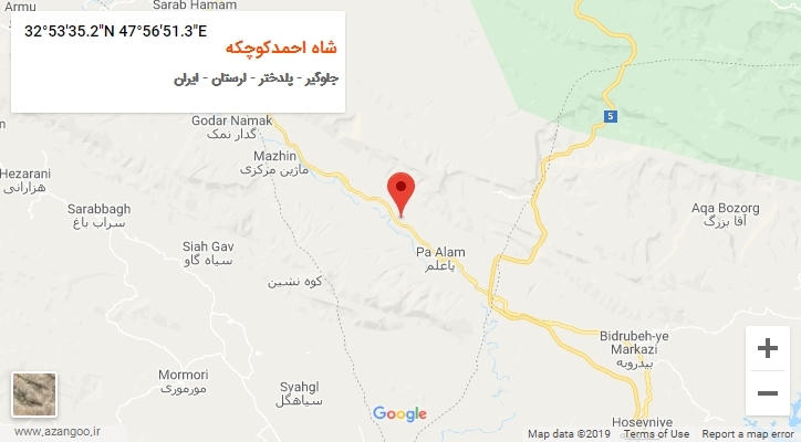 روستای شاه احمدکوچکه بر روی نقشه