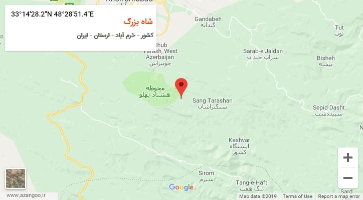 روستای شاه بزرگ بر روی نقشه