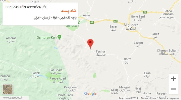 روستای شاه پسند بر روی نقشه