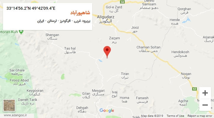 روستای شاهپورآباد بر روی نقشه