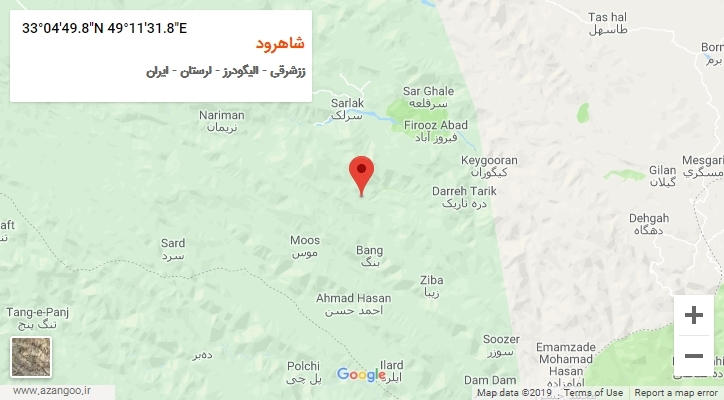 روستای شاهرود بر روی نقشه