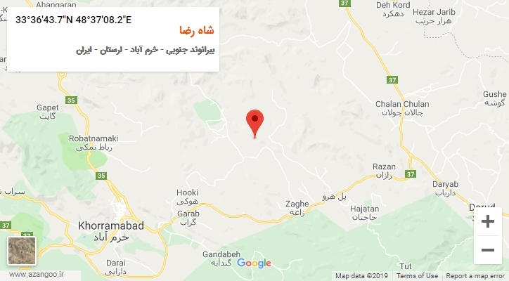 روستای شاه رضا بر روی نقشه