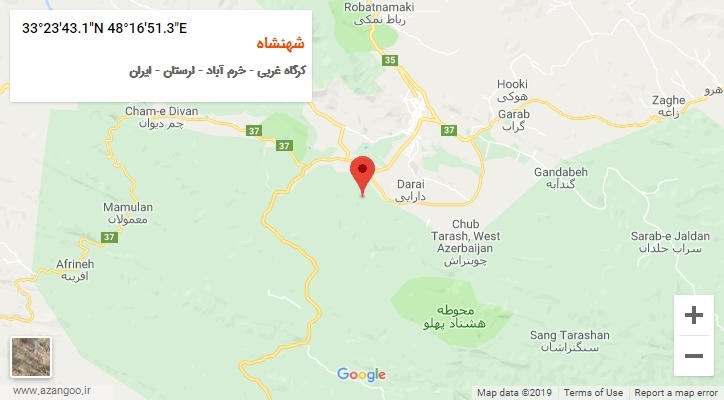 روستای شهنشاه بر روی نقشه