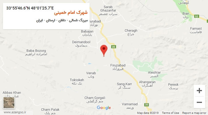 روستای شهرک امام خمینی بر روی نقشه