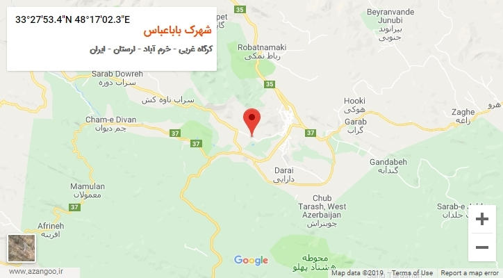 روستای شهرک باباعباس بر روی نقشه