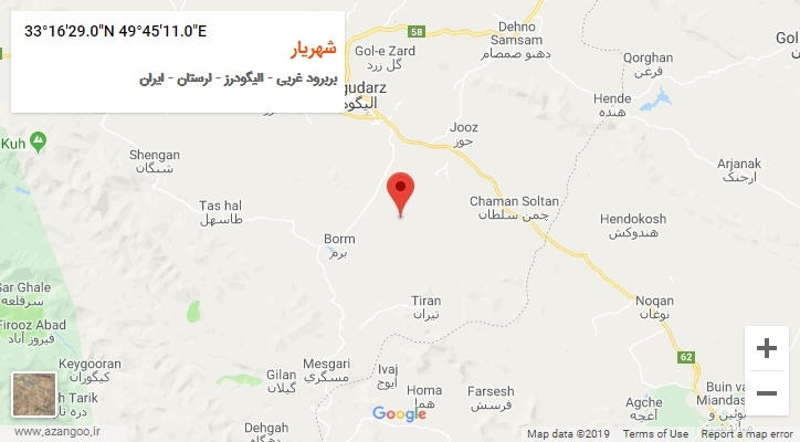 روستای شهریار بر روی نقشه
