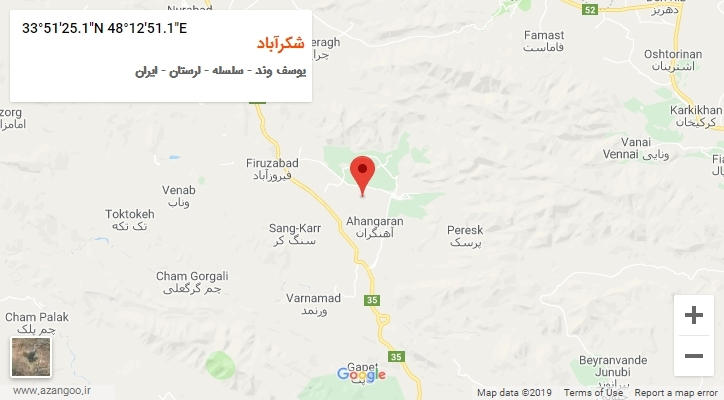 روستای شکرآباد بر روی نقشه