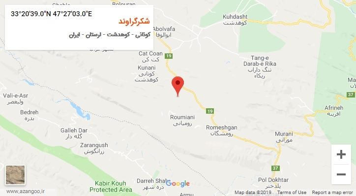 روستای شکرگراوند بر روی نقشه