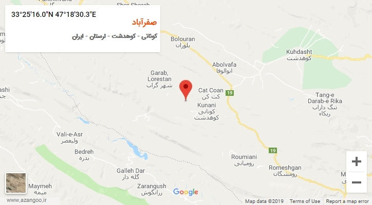 روستای صفرآباد بر روی نقشه