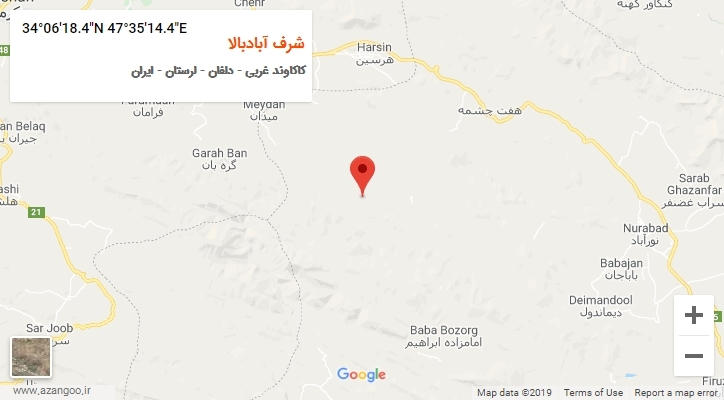روستای شرف آبادبالا بر روی نقشه