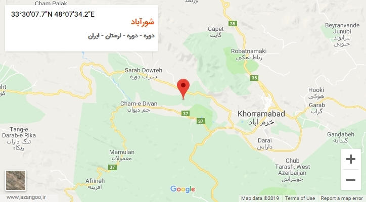 روستای شورآباد بر روی نقشه