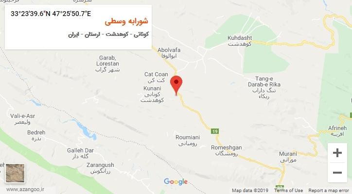 روستای شورابه وسطی بر روی نقشه