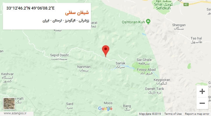 روستای شیفان سفلی بر روی نقشه