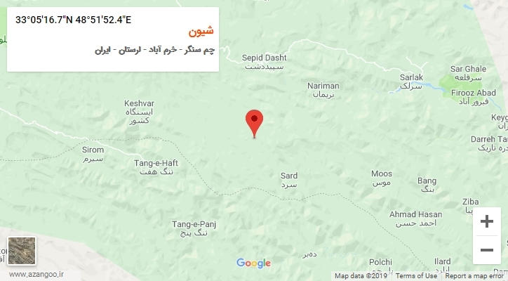 روستای شیون بر روی نقشه